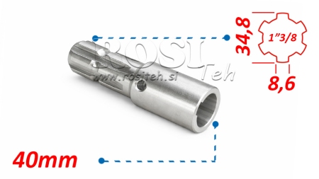 KARDANADAPTER 1-3/8 - HULL fi 40 mm (160 mm)