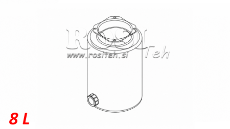 METALLTANK- ROLL PP 8 LITER HORISONTAL-VERTICAL