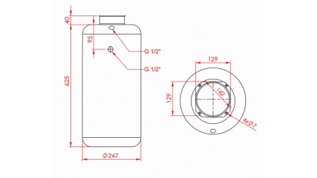 NÁDRŽ KOVOVÝ ROLL PP 30 LITER HORZONTAL-VERTICAL