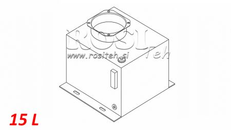 METAAL RESERVOIR DOOS PP 15 LITER HORIZONTAAL-VERTICAAL