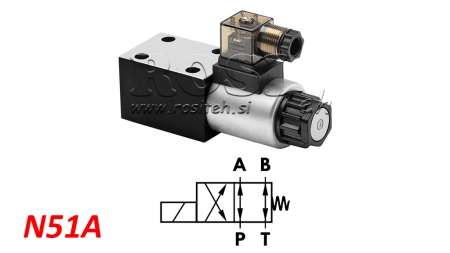 VÁLVULA HIDRÁULICA ELECTROMAGNÉTICA KV-4/2 CETOP 3 12/24/230V N51A