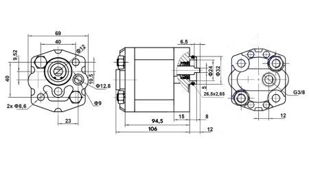 ΥΔΡΑΥΛΙΚΗ ΑΝΤΛΙΑ 10C8.0X302 8.0 CC ΔΕΞΙΑ