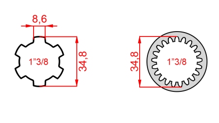 KARDANSKI NASTAVAK 1''3/8 -21 ZUBI