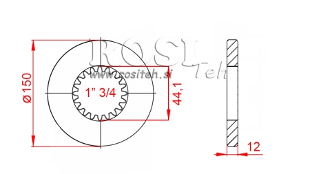 KARDANSKI ADAPTER S PRIRUBNICOM I KLINOM 1-3/4 (80 mm) (20 ZUBA)