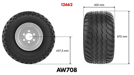 400/60-15,5 PNEUMATICO AW708 14pl CON BORDO 13,00X15,5