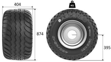 400/60-15,5 PNEUMATIKY AW708 16pl S KOLESOM 13,00X15,5