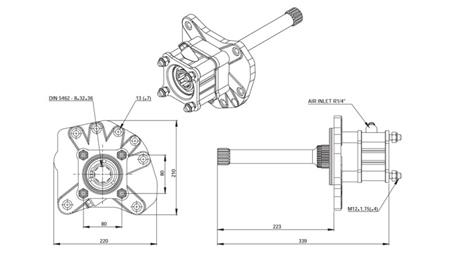 Dimensions OF HYDRAULIC PUMP - MERCEDES AXOR 1