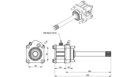 Abmessungen AUSGANG FÜR HYDRAULIKPUMPE - MAN INTERDAR