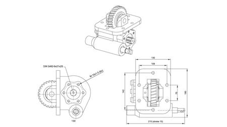 Dimensions OF HYDRAULIC PUMP - ISUZU MSB 5S VACUUM