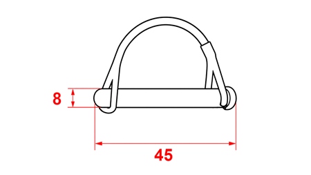 KOMPLET VAROVALNIH SPON POLKROŽNA fi 8/45 mm (5kom)