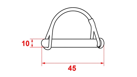 KOMPLET SIGURNOSTNIH SPONA POLUKRUŽNA fi 10/45 mm (5kom)