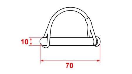 KOMPLET SIGURNOSTNIH SPONA POLUKRUŽNA fi 10/70 mm (5kom)