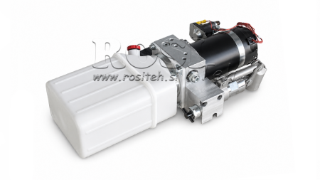 MINI HIDRAULIČNI AGREGAT 24V DC - 0,8kW = 0,5cc - 1,5 lit - JEDNOSMJERNI SKLOP SA RUČNOM PUMPOM (PVC)