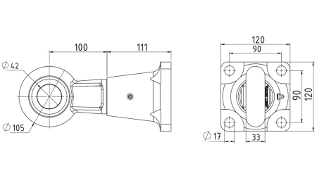 ROTATING TOWING HOOK Φ42 IN CASE 8.000/1.000KG