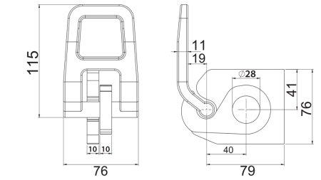 CERNIERA LATERALE DEL TRAILER CON APERTURA IN BASSO