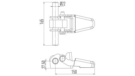 TRAILER SIDE HINGE WITH BOTTOM/TOP OPENING