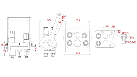 ZŁĄCZE MULTI-FASTER 3PLV 5DROŻNE BSP 3×3/8 2×9/16 CZĘŚĆ RUCHOMA