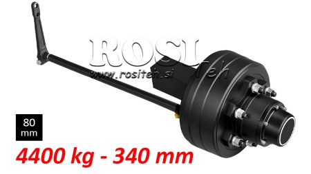 POLUOSOVINA S KOČNICAMA - 4400 kg (6 VIJAKA) - 340 mm