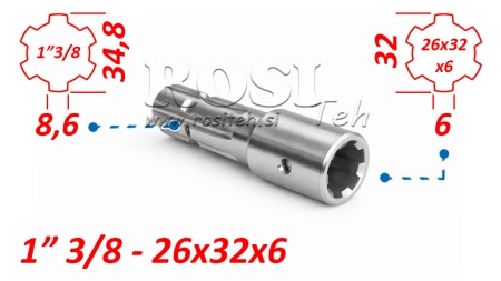KARDANSKI ADAPTER OD 26x32x6 (6 ZUBA) NA 1-3/8 (145 mm)
