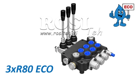 HIDRAULIČNI RUČNI VENTIL – RAZVODNIK S 3 SEKCIJE 3xR80 ECO