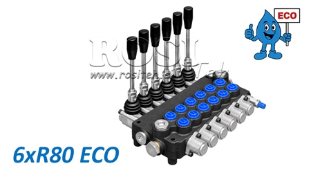 HYDRAULISK MANUELL VENTIL – 6-SEKSJONS RETNINGSVENTIL 6xR80 ECO