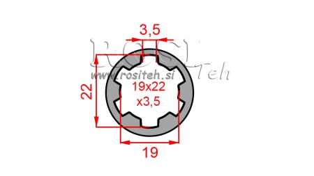 KARDANSKI ADAPTER ČAHURA 19x22x3,5 (10 ZUBA) (40 mm)