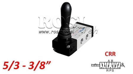 VALVOLA MANUALE PNEUMATICA 5/3 3/8 PRT-1053-CRR RITORNO MANUALE