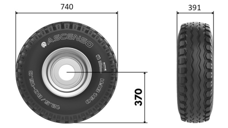 15.0/55-17 PNEUMATICO AW909 14pl CON BORDO 13-00X17