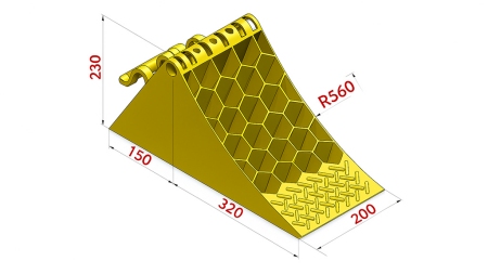 CERTIFICATED PLASTIC CHOCK DIN 76051/E53 6,500 KG