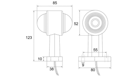 SIDE LIGHT FOR TRAILERS ROUND WHITE/RED