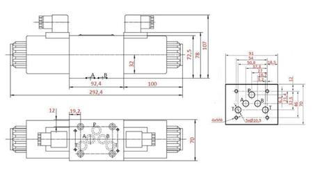 HIDRAULIČKI ELEKTROMAGNETNI VENTIL KV-4/3 CETOP 5 12/24/230V N3