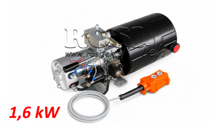 MINI HIDRAULIČNI AGREGAT 12V DC - 1,6kW = 2,1cc - 8 lit - JEDNOSMJERNI SKLOP SA RUČNOM PUMPOM