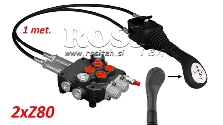 JOYSTICK BEZ TLAČIDLA - BOWDEN LANKO 1 m + HYDRAULICKÝ VENTIL 2xZ80