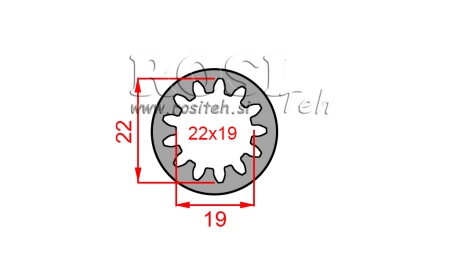 KARDANSKI ADAPTER ČAHURA 22x19 (13 ZUBA) (45 mm)