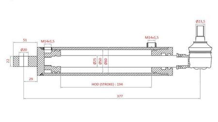 ΥΔΡΑΥΛΙΚΟΣ ΚΥΛΙΝΔΡΟΣ ΔΙΕΥΘΥΝΣΗΣ SAME OEM-169.6352.4/10