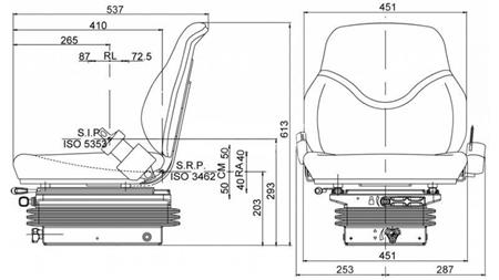 SEDILE CON SOSPENSIONE MECCANICA SC79 REALIZZATO IN TESSUTO