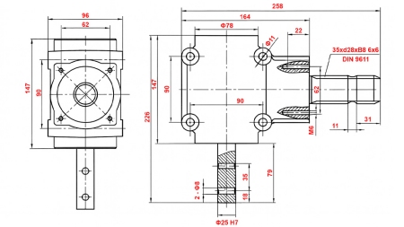 INGRANAGGIO AD ANGolo L-155J 1: 1.14 (16HP-12KW)