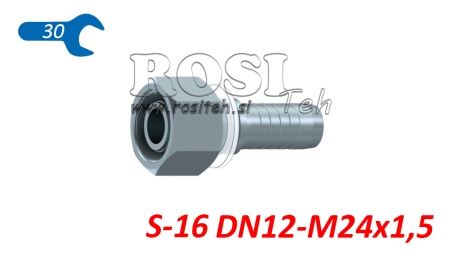 POŁĄCZENIE HYDRAULICZNE DKOS 16 S ŻEŃSKIE DN12-M24X1,5