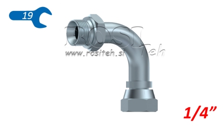 HYDRAULIC ELBOW 90° BSP MALE-FEMALE 1/4