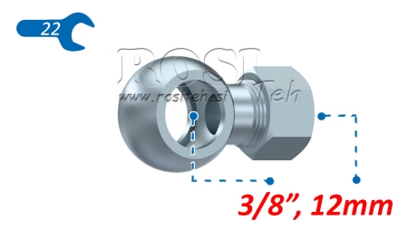 METALLSLANG BANJO 3/8 MED MUTTER