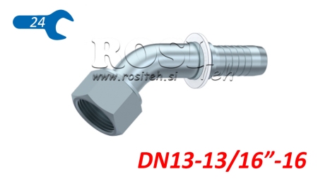 HIDRAULIČNI PRIKLJUČAK DKORFS ŽENSKI KOLJENO 45° DN13-13/16-16