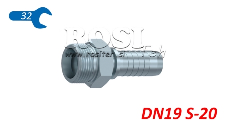 POŁĄCZENIE HYDRAULICZNE CES 20 Z MĘSKIM DN19-M30X2