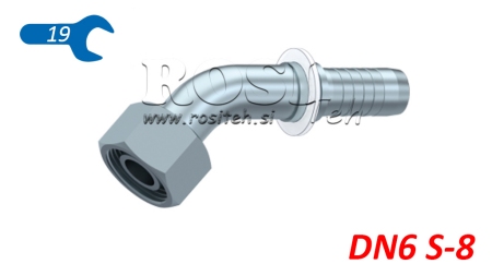HYDRAULIC FITTING DKOS 8 S FEMALE ELBOW 45 DN6-M16X1.5