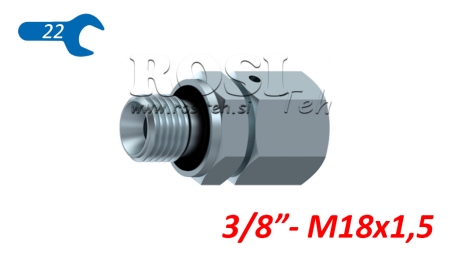 HIDRAULIČNI NIPL AOVR ED BSP3/8 - M18x1,5