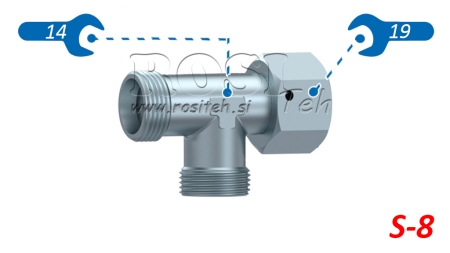 TEU HIDRAULIC S-8 CU PIULIȚĂ ROTATIVĂ LATERALĂ M16X1,5
