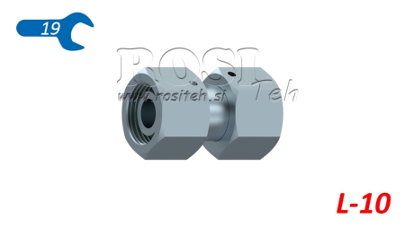 ZŁĄCZE HYDRAULICZNE Z PODWÓJNĄ NAKRĘTKĄ OBROTOWĄ (10L) M16X1,5