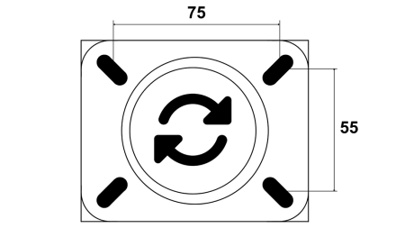 RUOTA 100mm CON BASE GIREVOLE