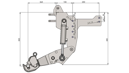 UNIVERZÁLIS FRONT HIDRAULIKA CAT. 1 - PROFI AUTOMATIC TRAKTORHOZ 800 KG (RAL AZ ÖN VÁLASZTÁSA SZERINT)