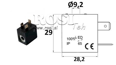 ELEKTROMAGNETISCHE SPULE 12VDC FÜR VENTIL - fi 19.2mm-29mm 3W