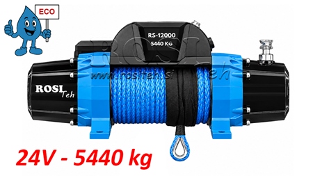 24 V ELECTRIC WINCH RS-12000 - 5440 kg - SYNTHETIC ROPE - ECO